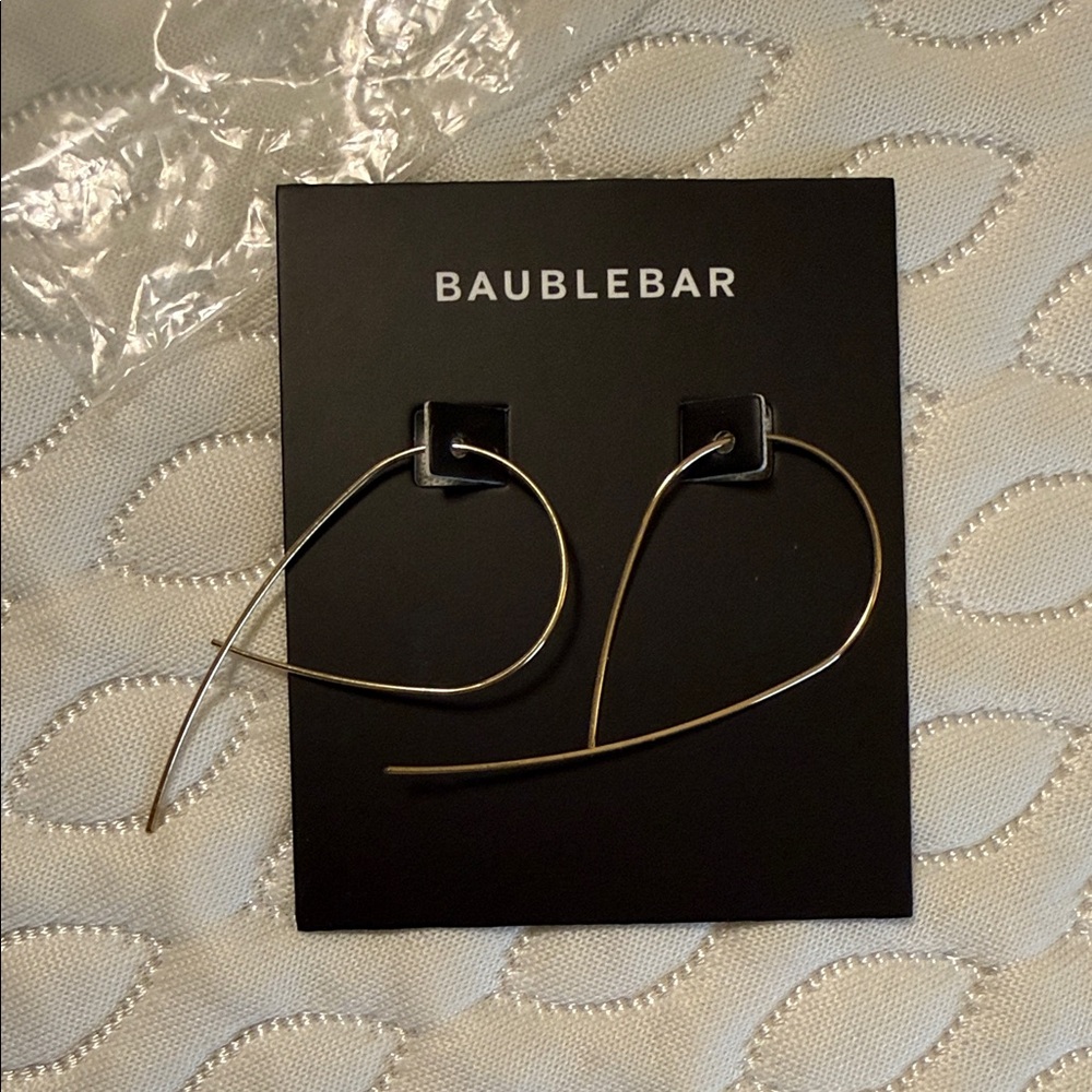 BaubleBar Gold Curved Threader Earrings